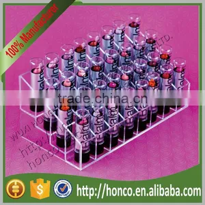 4 Tiers 32 Bins Acrylic Display Rack for Lipstick Cosmetics,Clear Colour thumbnail-2