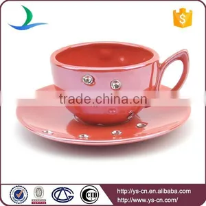 Acryl Diamond Red Ceramic Tea Set thumbnail-5