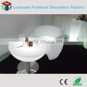 Rechargeable Battery Operated Illuminated Round Led Tea/coffee/cocktail Table thumbnail-2