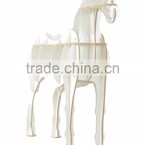 Puzzle Wood Craft Horse Table Book Shelves Creative Animal Furniture thumbnail-1