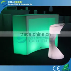 Computer Control Low Cocktail Bar Counter Glowing LED Bar Table With Stool thumbnail-1