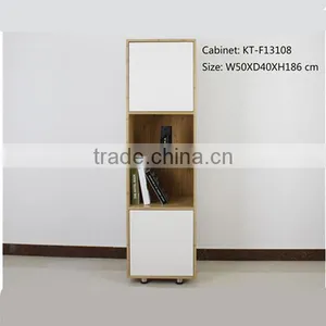 Single Design Natural Bamboo Tall Thin Storage Cabinet Beside Wall thumbnail-2