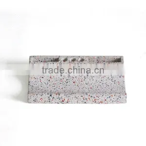 Concrete Office Desk Organizer Terrazzo Glass Stand thumbnail-2