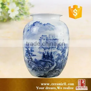 Wholesale Blue and White Porcelain Ceramic Flower Vase for Home Cecor thumbnail-1