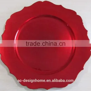 RED FOIL PP PLASTIC CHARGER PLATE thumbnail-1