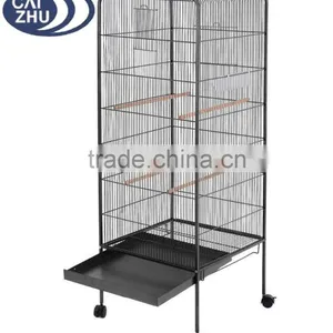 146cm Large Parrot Bird Cage Play Top W/Perch Stand Two Doors Aviary House thumbnail-2
