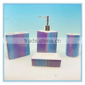 Hot Sale Full Printing Square Colorful Dehua 4pcs Dolomite Sanitary Ware thumbnail-1