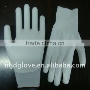 18 Gauge White Nylon With Coated White pu Gloves , Knit Wrist. Working / Safety / PU Gloves thumbnail-1