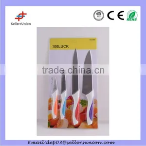 2015 High Quality Non-Stick Coating Manufacturer 4pcs Knife Set Color Knife Set thumbnail-1