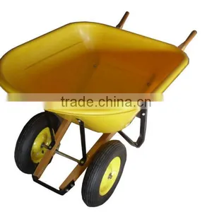 Plastic Tray Double Wheels Wheelbarrow WH8802 thumbnail-1