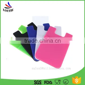 Universal Silicone Smart Wallet Mobile Card Holder Durable Soft Silicone Sticky Mobile Phone Case Card Holder thumbnail-6