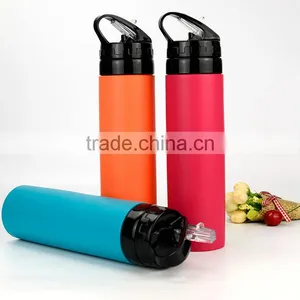 2017 New Foldable Silicone Travel Kettle Collapsible Sports Water Bottle Bicycle Water Bottle thumbnail-2