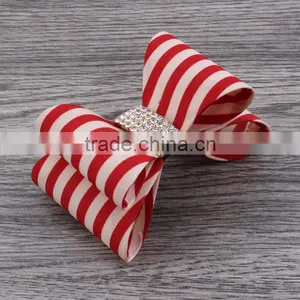 Plastic Bow Flower Clip Wtih Rhinestone Center for Kids Hair Accessories thumbnail-2