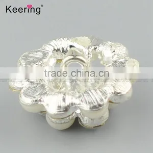 Vogue Hotsale Flower Rhinestone Pearl Button Pins for Garments WBK-1484 thumbnail-2