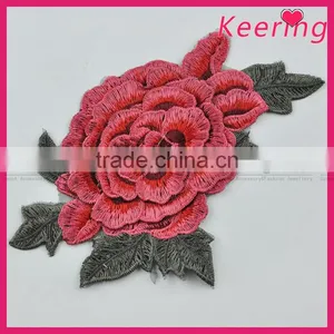 3D Embroidery Patch Flower Embroidery Custom Design for Clothing WEF-013 thumbnail-1