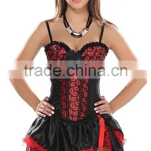 Wholesale Clothing Factory Padded Red Sexy Young Lady Corset With Shoulder-straps thumbnail-4