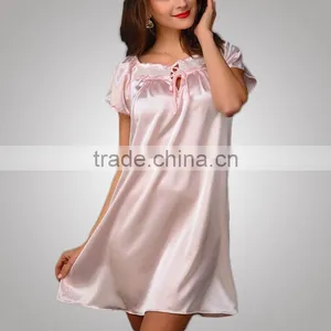 Modern Design Chinese Style New Fashion Satin Nightdress Women Dress Manufacturer thumbnail-4