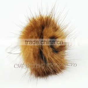 CX-A-53 Genuine Rex Rabbit Fur Flower Five Finger Ring thumbnail-3
