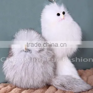 CX-R-11D Fancy Accessory Girls' Genuine Fox Fur Korea Fur Keychain thumbnail-6