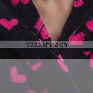 Women 100 Polyester Printed Hooded Adult Bathrobe thumbnail-4