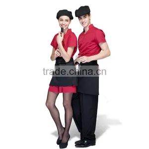 Good Quality China Unisex Cotton Sexy Restaurant Waitress Dress Uniform thumbnail-4