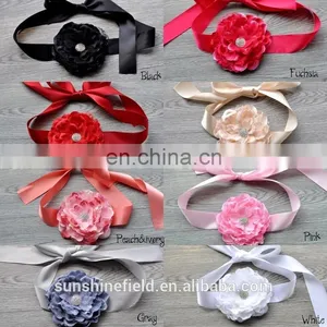 Laced Peony Flower Sash Belt For Kids thumbnail-1