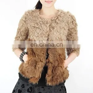 Real Lamb Fur Jacket With Tuscany Style for Women Wear Yellow Coat thumbnail-1