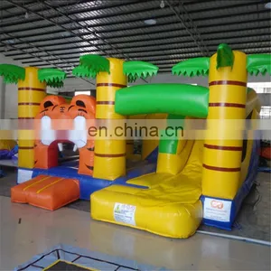 2017 New Design Inflatable Tiger Jungle Jumper Bouncer Combo With Slide thumbnail-1