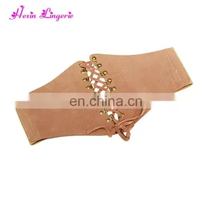 Big Stock Pink Wide Imitation Leather Waist Belt Lingerie Pink Corsets Teens thumbnail-3