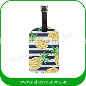 Manufacture Customize Personalized Cruisel Unicorn And Pineapple PU Leather Luggage Tag thumbnail-4