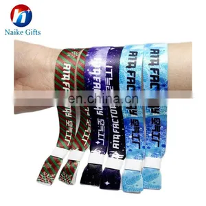 Custom Cheap Festival Woven Wristbands / Polyester Wristband / Fabric Wristbands thumbnail-1
