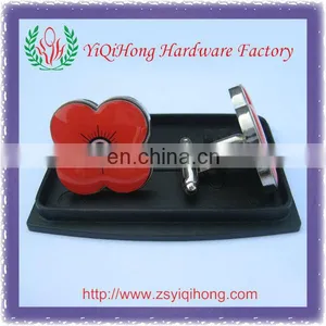 Flower Shape Silver Metal Cufflink thumbnail-2