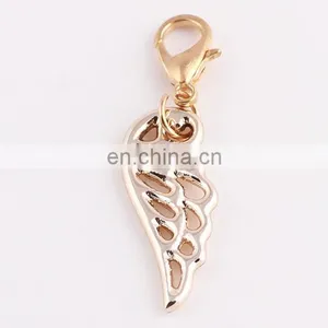Custom Hollow Wing Keyring With Lobster Clasps Filigree Wing Key Holder Gold Wings Keychain thumbnail-1