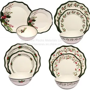 Competitive Price 12pcs Flower Shape Dinnerware Plastic Plates Asian Japanese Korean Dinner Set With Flower Print thumbnail-5