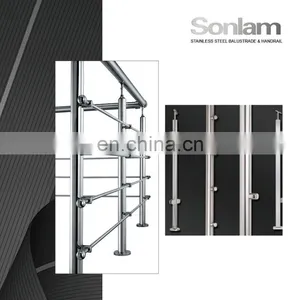 Outdoor Balcony Railing Design Stainless Steel Glass Railing Balustrade Handrail thumbnail-6