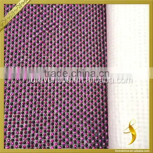 Hot Fix Bling Purple Diamante Trim Aluminum Base Rhinestone Strass Mesh Trimming FRM-160 thumbnail-3
