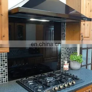 Kitchen Black Colored Tempered Painted Splashback Glass Splash Back thumbnail-4