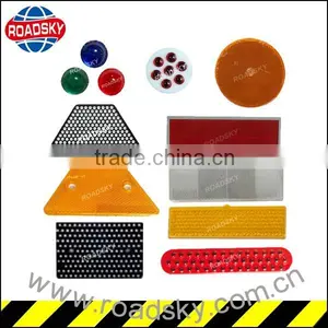 Colorful Amber Durable Cold-Resistant Rectangle Plastic Reflector thumbnail-1