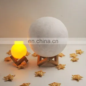 20cm 3D Moon Lamp With Stand Warm and Cool Lighting Remote and Touch Control Decorative Moon Light 3D LED Night Light thumbnail-3
