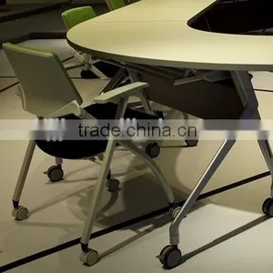 Round Office Table Aluminum Alloy Leg With Castor HD-12A-L thumbnail-3
