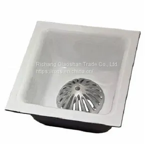 12 Inch Enamel Cast Iron Square Floor Sink With 8 Inch Sump Depth thumbnail-1