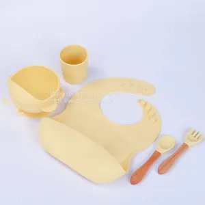 Factory Feeding Set Bee Shape Bowl Bib Spoon Fork Sets thumbnail-4