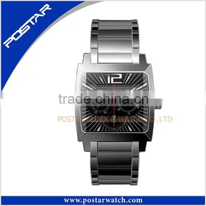 Custom Logo Stainless Steel Case Black Dial Watch thumbnail-1