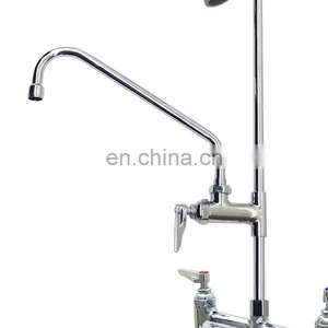 8inch Center Deck Mount Pre-Rinse With Wall Bracket and Add on Faucet With 12inch Spout thumbnail-3