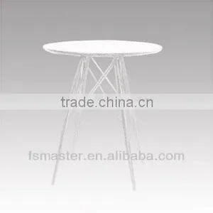 Modern Simple Grace ABS Stainless Frame Dining Table Round Dining Table thumbnail-1