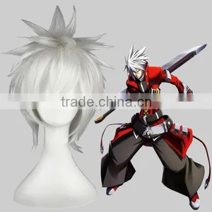 High Quality 35cm Short Straight DEATH NOTE Wig Nate River White Synthetic Anime Wig Cosplay Costume Hair Wig Party Wig thumbnail-1