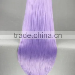 High Quality 80cm Long Straight Saint Seiya -Athena Light Purple Synthetic Anime Wig Cosplay Hair Wig Party Wig thumbnail-5