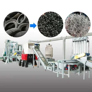 Old Tire Recycling Machine OTR Tire Bead Wire Extruder Tire Rubber Crusher Granulator Recycling Line thumbnail-3