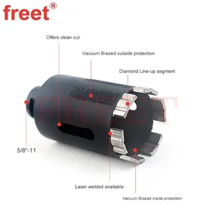 Diamond Turbo Line-up Type 50mm Stone Dry Core Drill Bit Arbor 5/8