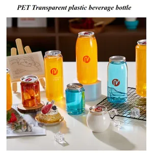 Transparent Plastic Beverage Bottles Food Cans Easy to Pull Lids thumbnail-5